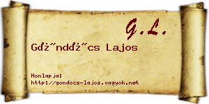 Göndöcs Lajos névjegykártya